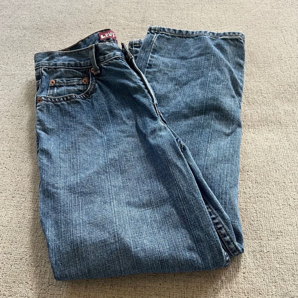 Levis 550 Relaxed Fit Jeans Medium Wash Denim 27x27 Boys Size 14 Regular